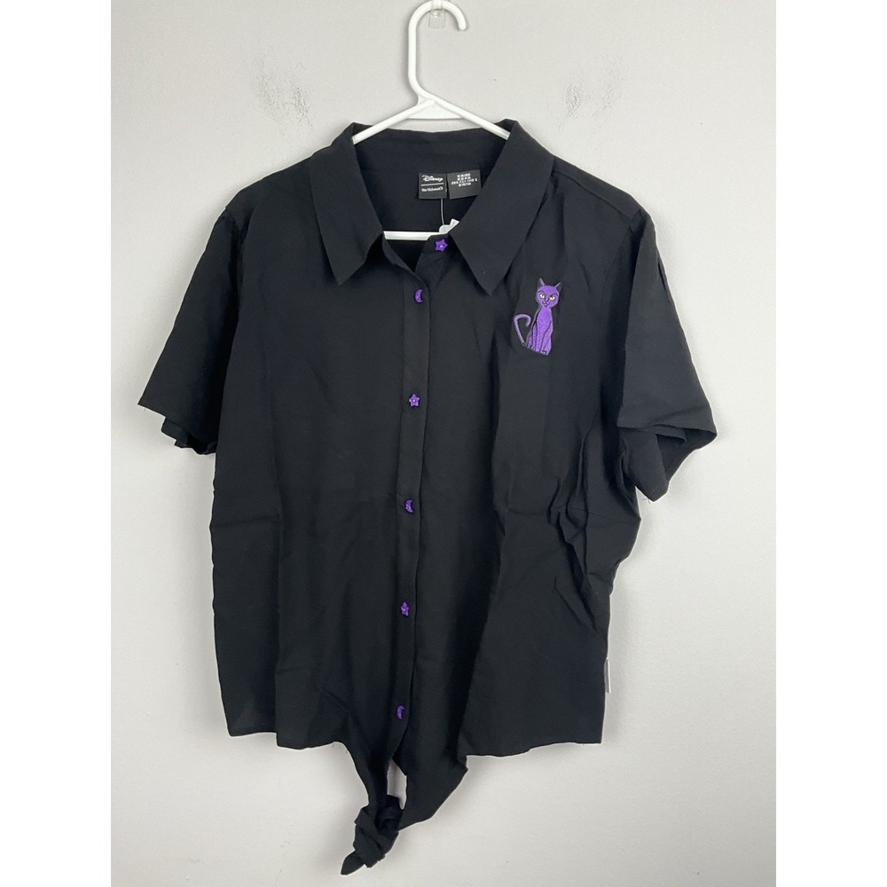 Her Universe Disney‎ Hocus Pocus Front Tie Woven Button-Up Shirt NWT Women's 2XL - Picture 3 of 12